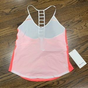 New Lululemon Breezy Singlet White / Grapefruit Size 4 Women’s